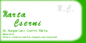 marta cserni business card
